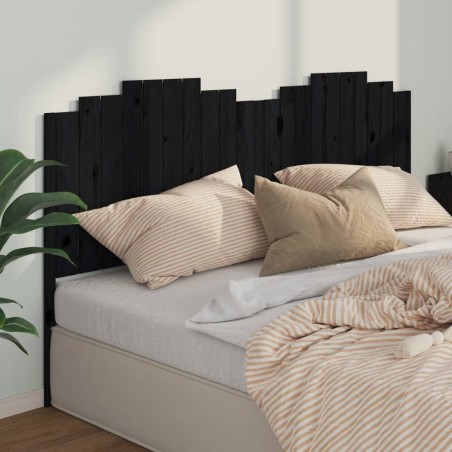 Tête de lit Noir 206x4x110 cm Bois massif de pin 582679582679
