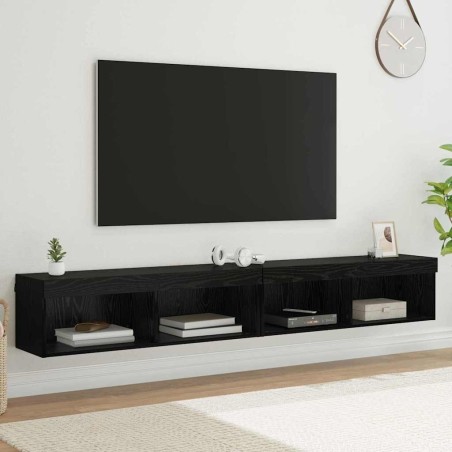 Ensemble meuble TV avec LED 2 pcs Chêne noir 100 x 30 x 30 cm 582681582681
