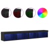 Ensemble meuble TV avec LED 2 pcs Chêne noir 100 x 30 x 30 cm 582681582681