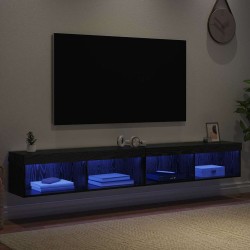 Ensemble meuble TV avec LED 2 pcs Chêne noir 100 x 30 x 30 cm 582681582681