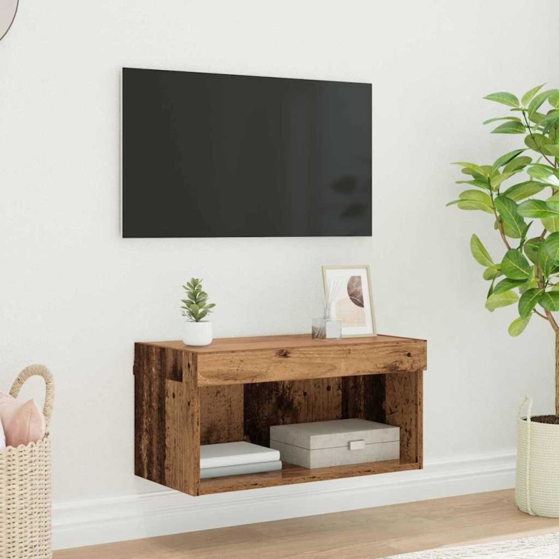 Ensemble meuble TV avec LED Bois Ancien 60 x 30 x 30 cm 582689582689