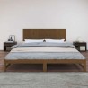 Tête de lit murale Marron miel 204x3x60 cm Bois massif de pin 582691582691