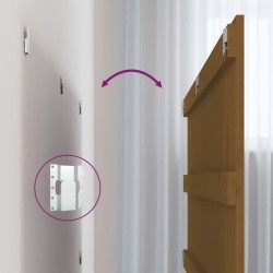 Tête de lit murale Marron miel 204x3x60 cm Bois massif de pin 582691582691