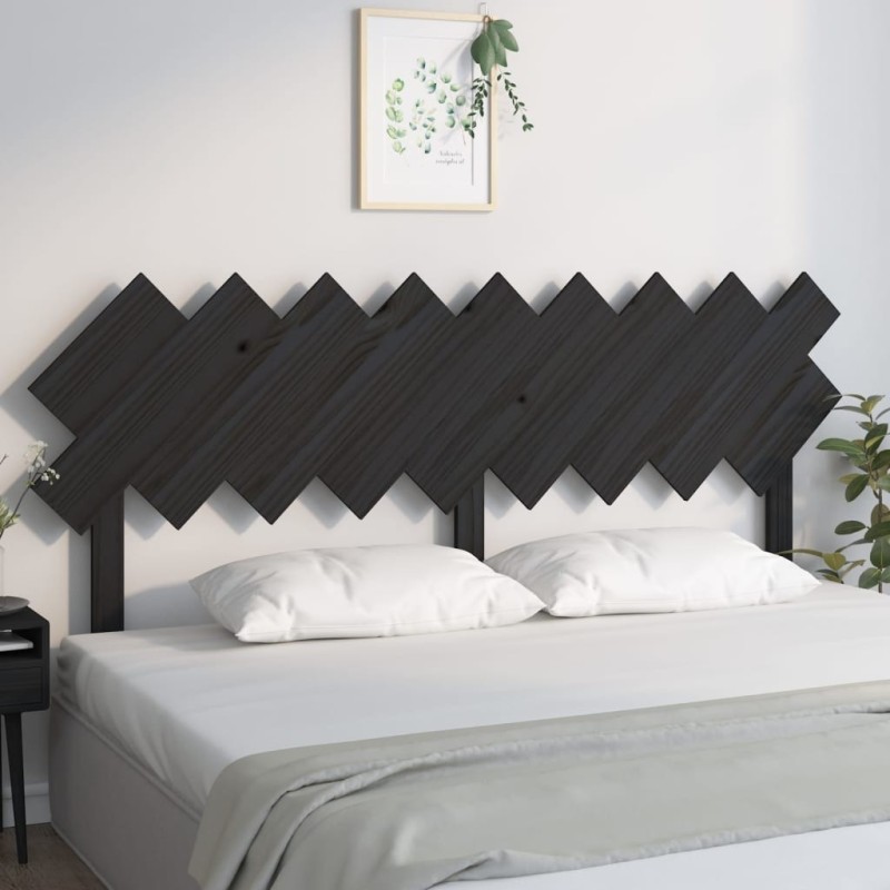 Tête de lit Noir 178x3x80,5 cm Bois massif de pin 582692582692