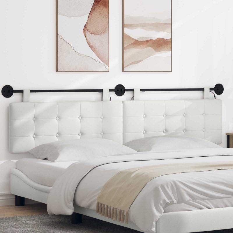 Tête de lit suspendue Avec lumière LED Blanc Simili cuir 582693582693