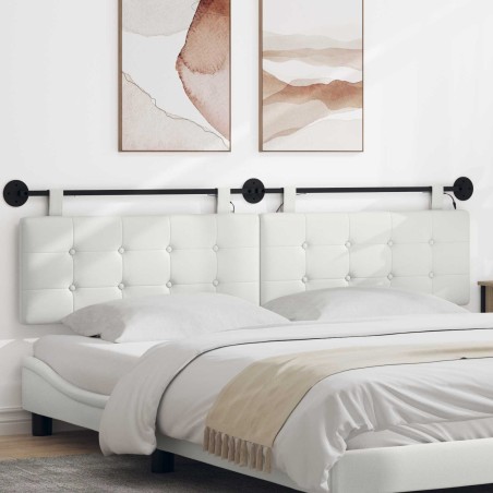 Tête de lit suspendue Avec lumière LED Blanc Simili cuir 582693582693