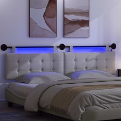 Tête de lit suspendue Avec lumière LED Blanc Simili cuir 582693582693