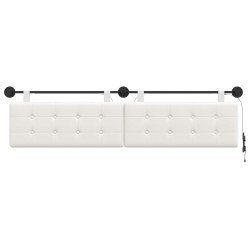 Tête de lit suspendue Avec lumière LED Blanc Simili cuir 582693582693
