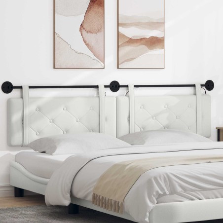 Tête de lit suspendue Avec lumière LED Blanc Simili cuir 582702582702