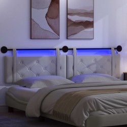Tête de lit suspendue Avec lumière LED Blanc Simili cuir 582702582702