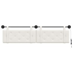 Tête de lit suspendue Avec lumière LED Blanc Simili cuir 582702582702