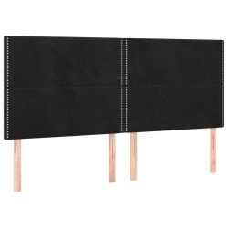 Tête de lit Noir 200x5x118/128 cm Velours 582704582704