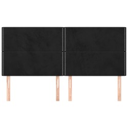 Tête de lit Noir 200x5x118/128 cm Velours 582704582704