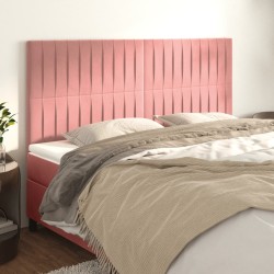 Tête de lit Rose 180x5x118/128 cm Velours 582706582706