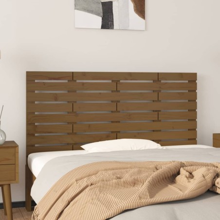 Tête de lit murale Marron miel 146x3x63 cm Bois massif de pin 582709582709