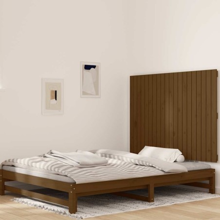 Tête de lit murale Marron miel 127,5x3x90 cm Bois massif de pin 582710582710