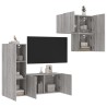 Unités murales TV 4 pcs sonoma gris bois d'ingénierie 582711582711