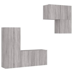 Unités murales TV 4 pcs sonoma gris bois d'ingénierie 582711582711