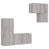 Unités murales TV 4 pcs sonoma gris bois d'ingénierie 582711582711