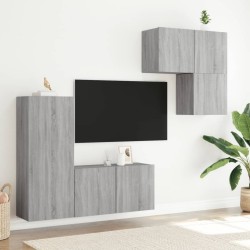 Unités murales TV 4 pcs sonoma gris bois d'ingénierie 582711582711