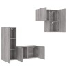 Unités murales TV 4 pcs sonoma gris bois d'ingénierie 582711582711