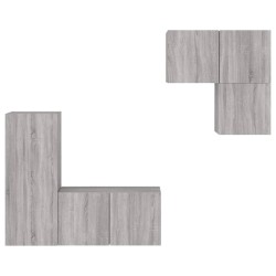 Unités murales TV 4 pcs sonoma gris bois d'ingénierie 582711582711