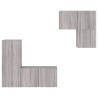 Unités murales TV 4 pcs sonoma gris bois d'ingénierie 582711582711