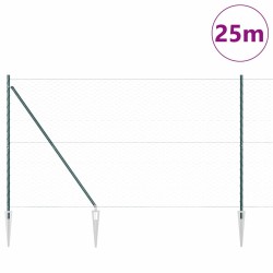 Clôture hexagonale avec poteau 25 x 1,6 m Vert Maille 582714582714