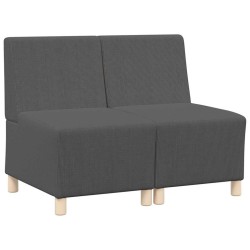 Unité de Sofa Modulaire Sans Accoudoirs 2 pcs Gris foncé 582716582716