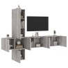 Unités murales TV 5 pcs sonoma gris bois d'ingénierie 582717582717
