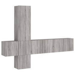 Unités murales TV 5 pcs sonoma gris bois d'ingénierie 582717582717