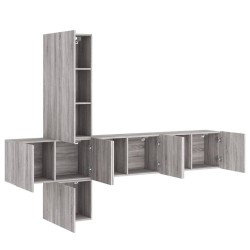 Unités murales TV 5 pcs sonoma gris bois d'ingénierie 582717582717