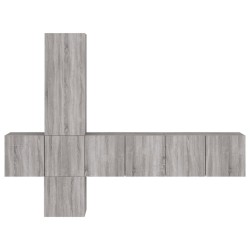 Unités murales TV 5 pcs sonoma gris bois d'ingénierie 582717582717