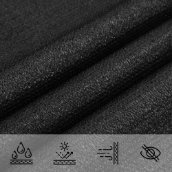 Voile d'ombre Noir 2,5 x 6 m HDPE 582726582726