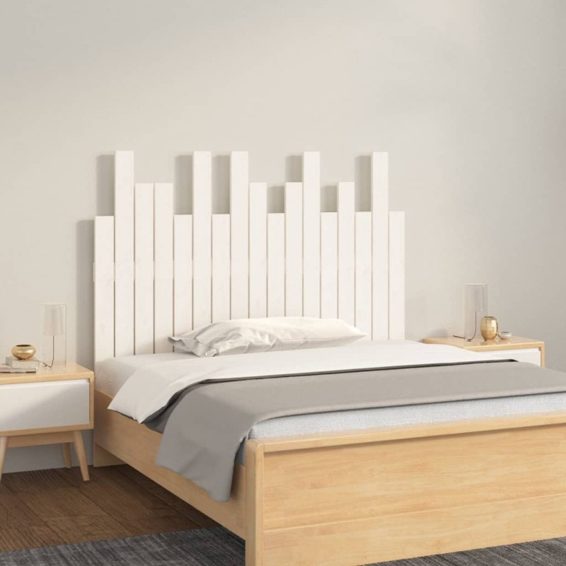 Tête de lit murale Blanc 108x3x80 cm Bois massif de pin 582728582728