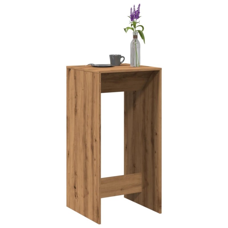 Table de bar chêne artisanal 51x50x103,5 cm bois d'ingénierie 582742582742