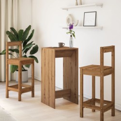Table de bar chêne artisanal 51x50x103,5 cm bois d'ingénierie 582742582742