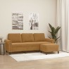 Canapé à 3 places avec repose-pieds Marron 180 cm Velours 582745582745