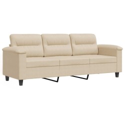 Canapé à 3 places Crème 180 cm Tissu microfibre 582748582748