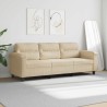 Canapé à 3 places Crème 180 cm Tissu microfibre 582748582748