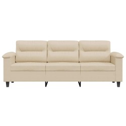 Canapé à 3 places Crème 180 cm Tissu microfibre 582748582748