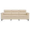 Canapé à 3 places Crème 180 cm Tissu microfibre 582748582748