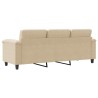 Canapé à 3 places Crème 180 cm Tissu microfibre 582748582748