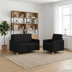 Canapé avec rangement 2 pcs Noir Polyester 582750582750