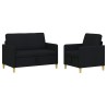 Canapé avec rangement 2 pcs Noir Polyester 582750582750