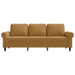 Canapé à 3 places Marron 180 cm Velours 582752582752