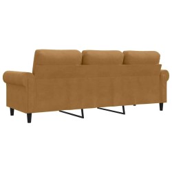 Canapé à 3 places Marron 180 cm Velours 582752582752