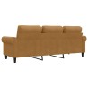 Canapé à 3 places Marron 180 cm Velours 582752582752