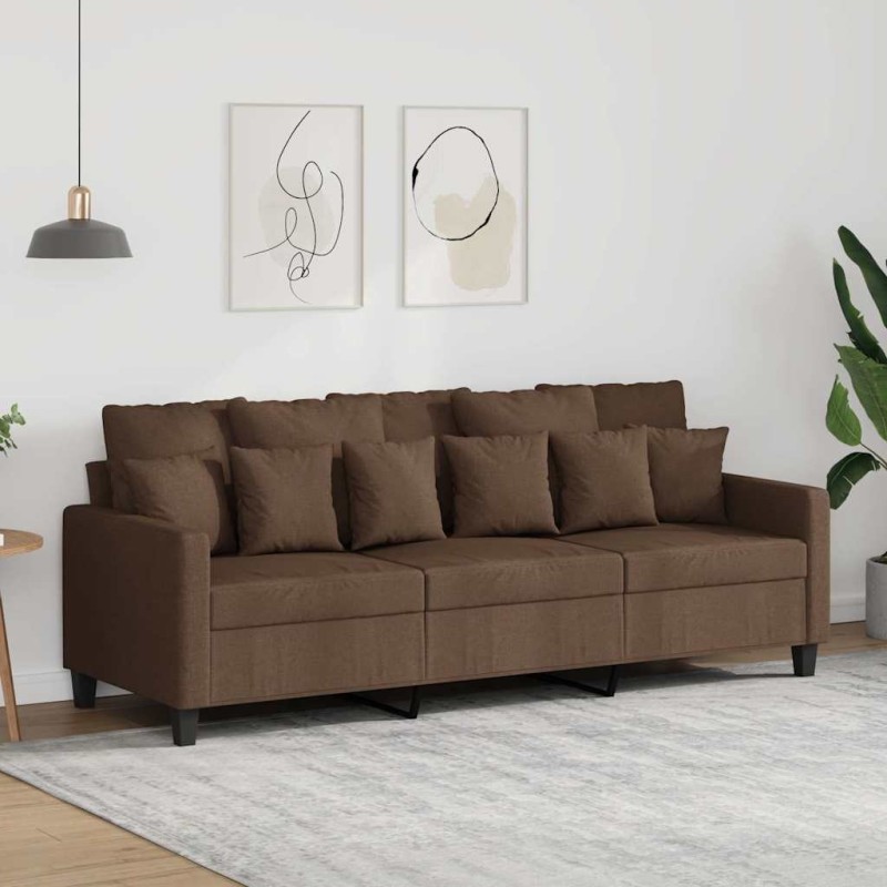 Canapé à 3 places Marron 180 cm Tissu 582753582753