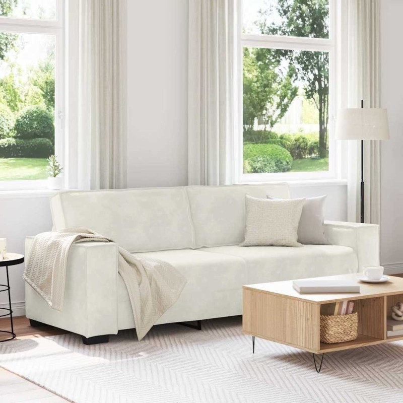 Canapé à 3 places Crème 220x78x84 cm Velours 582754582754